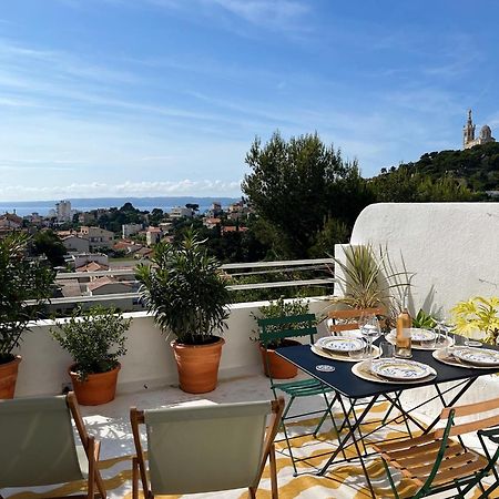 Charmant Studio-Terrasse Vue Mer Marseille Exteriör bild